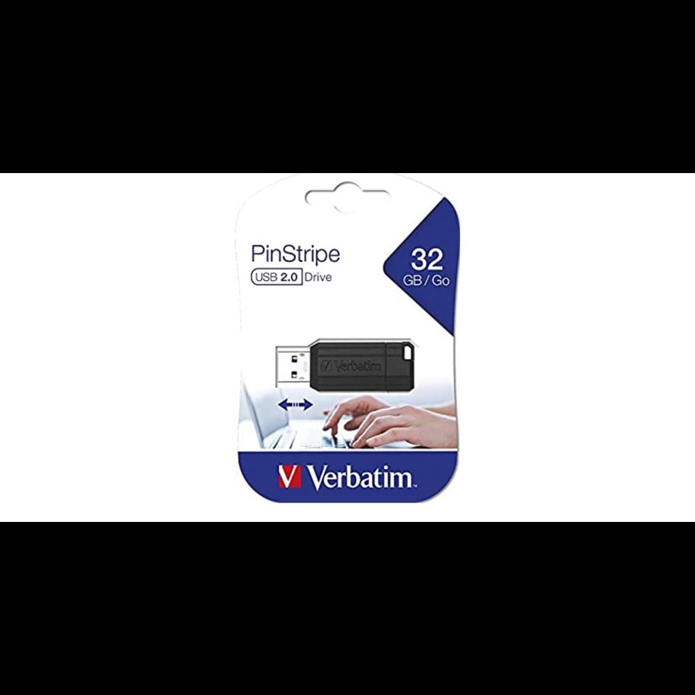 Verbatim 32GB Pinstripe USB Flash Drive - Black